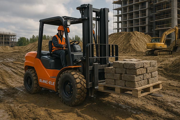 Rough-Terrain-Forklifts-in-Construction-Sites