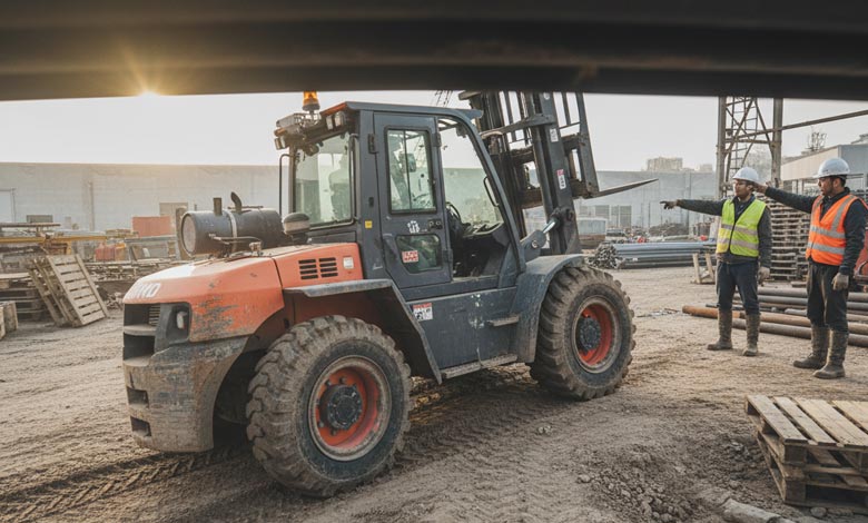 Rough terrain forklift specifications diagram