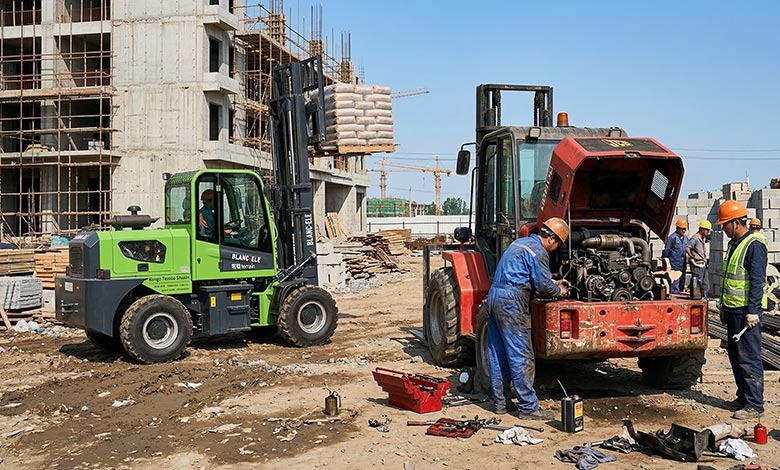 Rough terrain forklift repair downtime risk