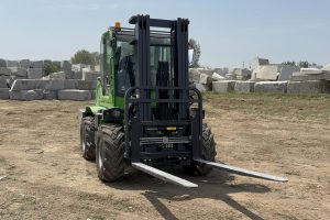 Construction site forklift route check rough terrain forklift