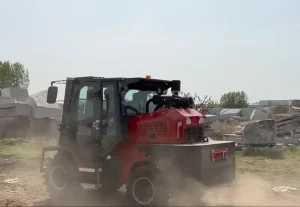 Rough terrain forklift driving outdoors for FWD RWD and 4WD buyer checklist