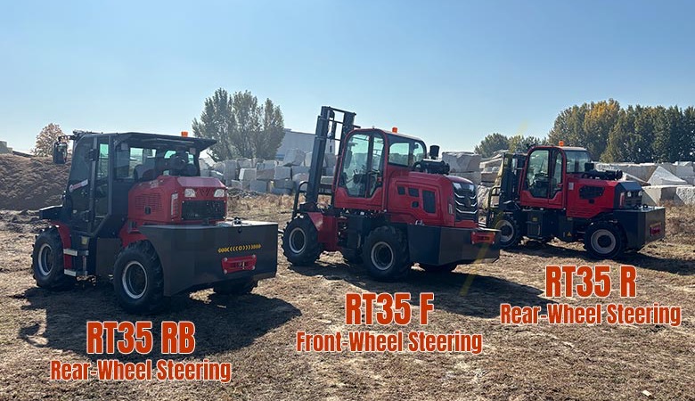 BLANC-ELE RT35 steering configurations used for a worksite width review